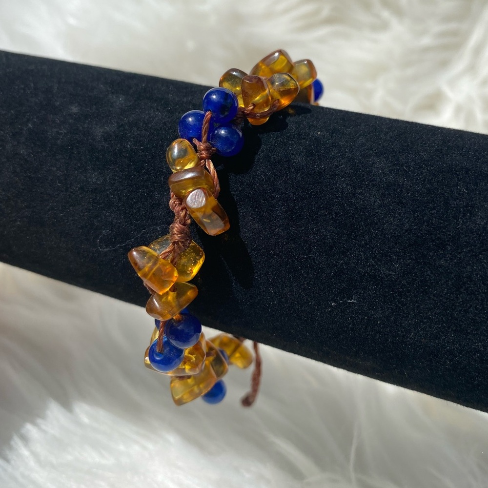 Ambar/ Lápiz lazuli bracelet